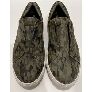 J/Slides Camo Green Slip-On Sneaker Tennis Shoes Casual Comfortable Wm Sz 6.5‎
